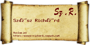 Szász Richárd névjegykártya