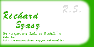 richard szasz business card